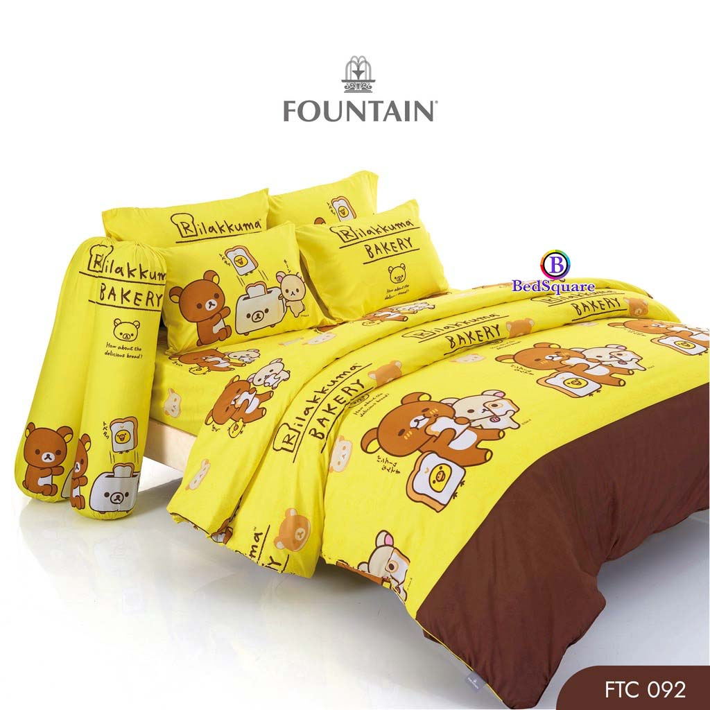 Rilakkuma : ชุดเครื่องนอน 3.5/5/6 ฟุต (ครบชุด ผ้าปูที่นอน + ผ้านวม) Fountain (ลิขสิทธิ์แท้SANRIO💯%) - รูปที่ 4
