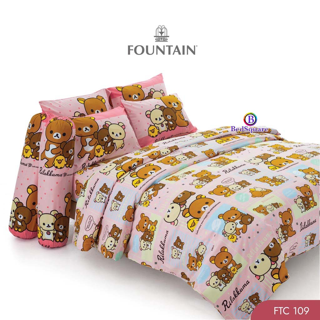 Rilakkuma : ชุดเครื่องนอน 3.5/5/6 ฟุต (ครบชุด ผ้าปูที่นอน + ผ้านวม) Fountain (ลิขสิทธิ์แท้SANRIO💯%) - รูปที่ 6