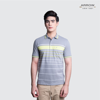 ARROW POLO เสื้อยืดโปโล ทรง COMFORT FIT ผ้าCotton 100% สีเทา MPCC539-GY