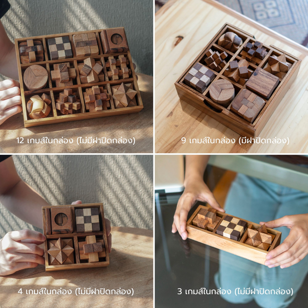 HB3F เกมส์ไม้ปริศนาแบบชุด The Wooden Puzzles in Box 12 เกมส์ในกล่อง