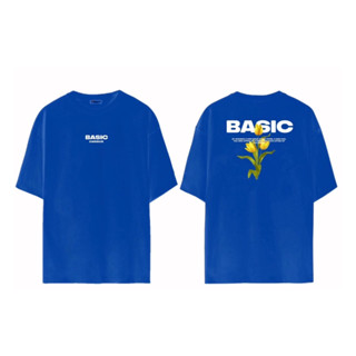 CASSIUS PREMIUM COTTON OVERSIZE เสื้อยืดสกรีนลาย พรีเมี่ยม BASIC น้ำเงิน