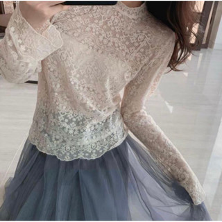 พร้อมส่ง🇹🇭::เสื้อลูกไม้ซีทรูสาวอวบ🌸🌼🌺