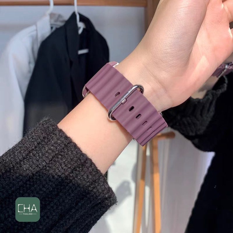 uT ยาง สีใหม่ สายนาฬิกา smart Watch11 10 9 8 ultra 7 6 5 4 3 2 1  Size 40/41/42mm 44/45/49mm strap smart watch สายiWatch ราคา ถูกที่สุด ดีลบีเคเค แกลเลอรีภาพที่ 5