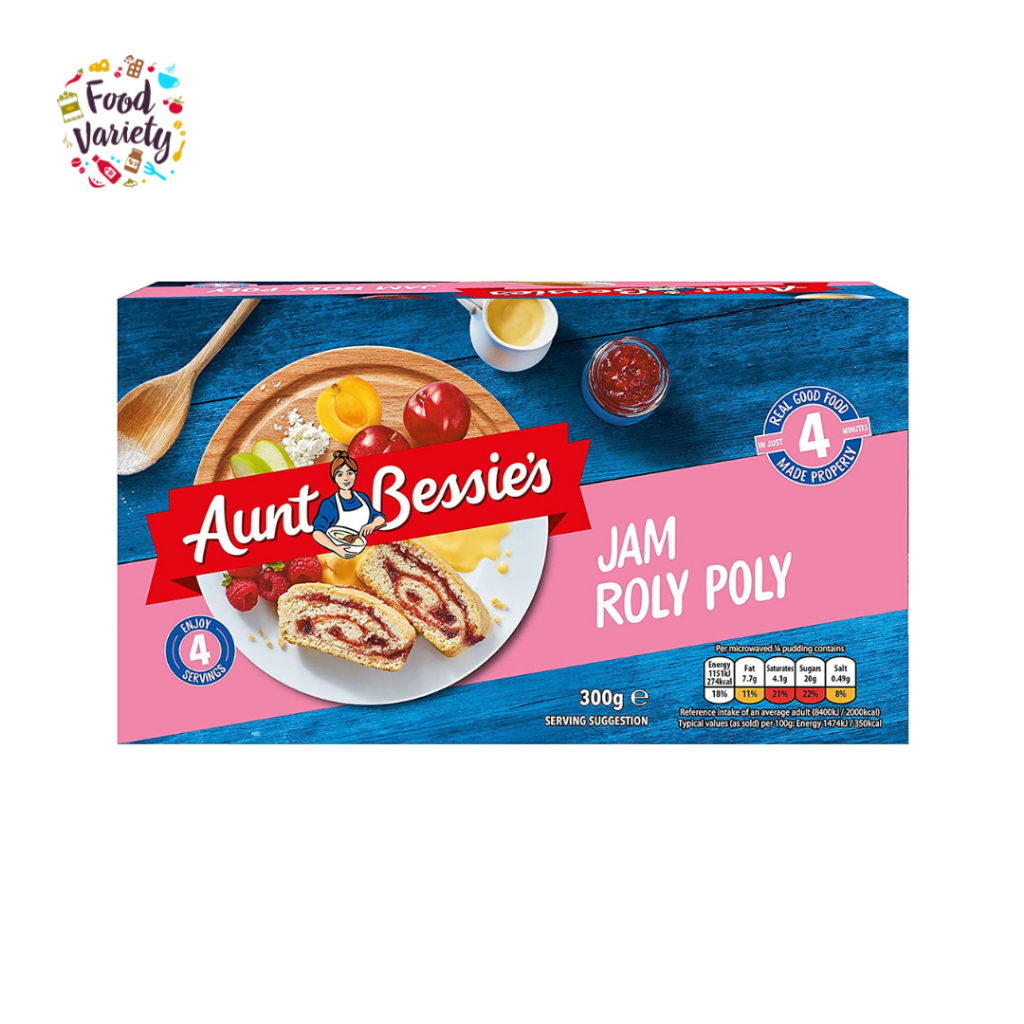 [Best Before 31-Oct-2026]Aunt Bessies Jam Roly Poly Custard 300g