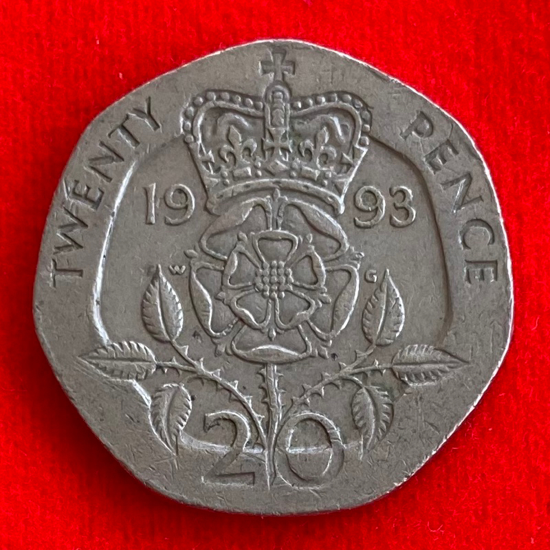 🇬🇧 เหรียญอังกฤษ​​ United Kingdom 20 pence ปี 1993 เหรียญต่างประเทศ