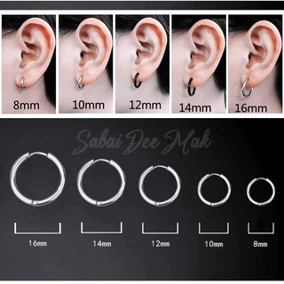 ต่างหูห่วง ทรงกลม เครื่องประดับแฟชั่นสตรี 8 มม. 10 มม. 12 มม. 14 มม สำหรับผู้ชายละผู้หญิง