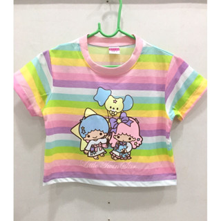 🌈🌟💕มาใหม่รับหน้าฝน🌟เสื้อครอป Sanrio little twin star เสื้อยืดซานริโอ ลายสวย สีน่ารักมากๆค่ะ💕🌟🌈