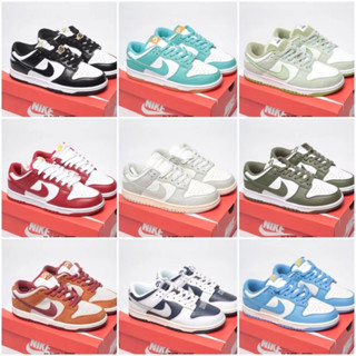 Nike Dunk Low สีเทาเงา สีดำและสีขาวแพนด้า อร์ทแคโรไลนาสีฟ้า รองเท้าวิ่ง รองเท้าลำลอง