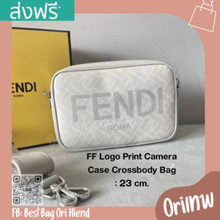 🔥กระเป๋าเฟนดิผู้ชาย FF Logo Print Camera Case Crossbody สีขาว❌งานเทพ❌23cm.🔥[หนังแท้] ภาพถ่ายงานจริง ทักแชทก่อนกดสั่งซื้อ