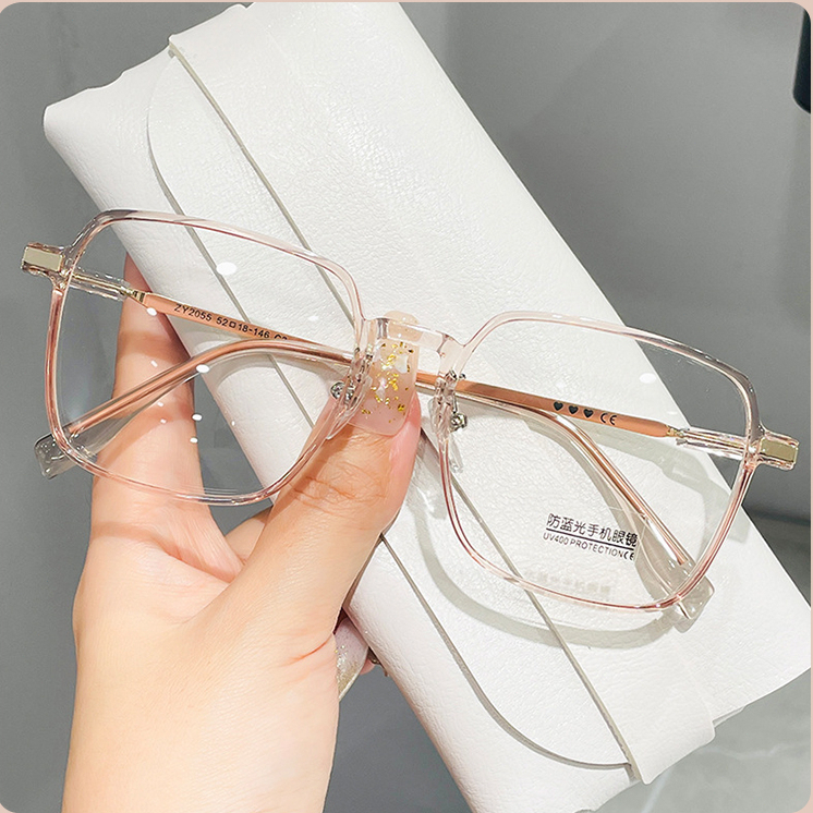 COD❤️แว่นกันแดดเปลี่ยนสีแฟชั่นเกาหลีคอมพิวเตอร์ป้องกันแสงสีฟ้ากรอบสี่เหลี่ยมใหญ่โลหะแว่นสายตาสั้นผู้ชายและผู้หญิง-a.one - รูปที่ 2