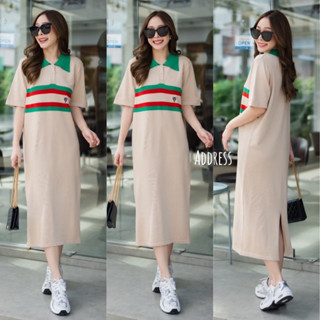 🌈🌿🌸🌼🌺🧡🤎🇰🇷 Knit Polo Stripe Color Maxi Dress