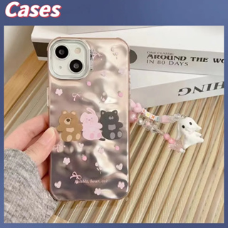 คูปองเคลม🎀เคสไอโ case for iphone 11 12 สัตว์การ์ตูนน่ารักสามตัว เคส 14 13 12 11 pro max ป้องกันการหล่นด้วยไฟฟ้า