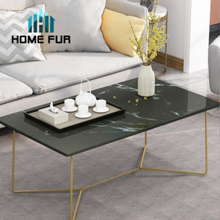 Home Fur โต๊ะกลางสี่เหลี่ยม ห้องรับแขก โต๊ะอเนกประสงค์ ลายหินอ่อน