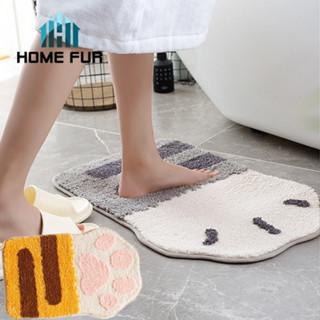 Home Fur พรมเช็ดเท้า พรมตกแต่งบ้าน ลายแมว กันลื่น อุปกรณ์ตกแต่งบ้าน ทาสแมว