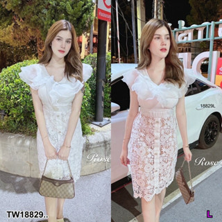 TW18829 Dress เดรสลูกไม้ งานสวยตรงปก