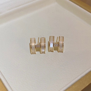 Basic H stainless steel earrings