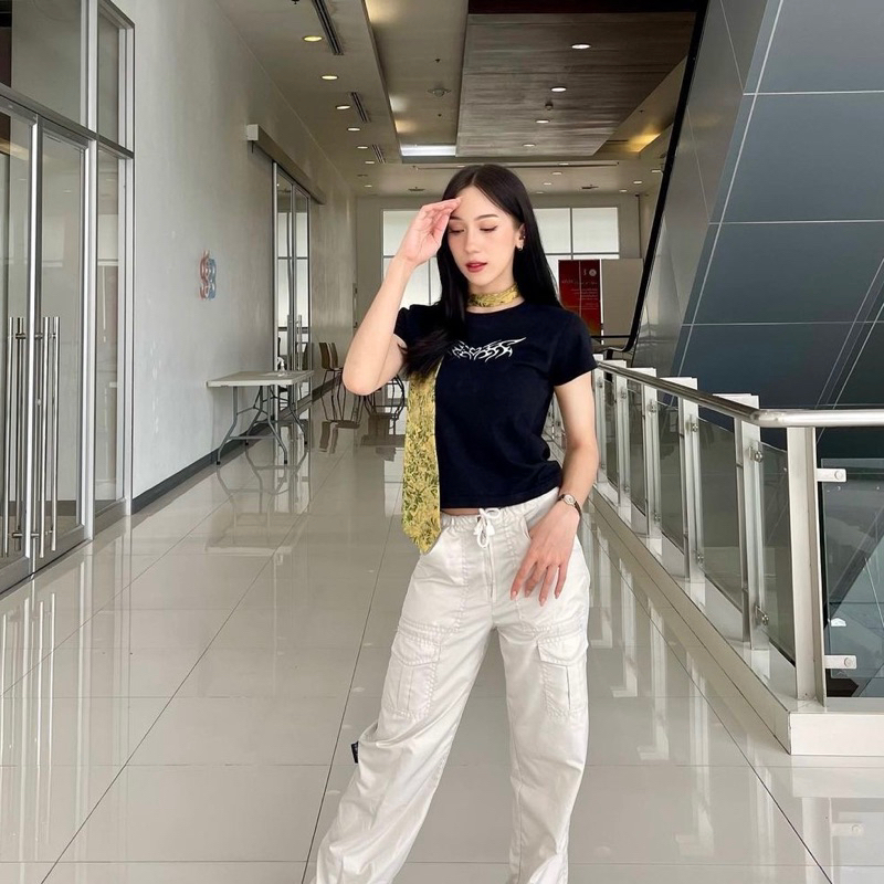 [IRISCIRCLE]🎨เสื้อยืด  Heart fire❤️‍🔥💘(Baby tee)cotton100% 📦🏷️