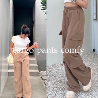 Cargo pants comfy - กางเกงคาร์โก้เอวสม็อคฟรีไซส์