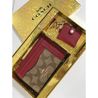 Coach แท้ Boxed XL Mini Skinny Id Case And Picture Bag Charm Set เซ็ต: เคสใส่บัตร + พวงกุญแจ ใส่รูปได้