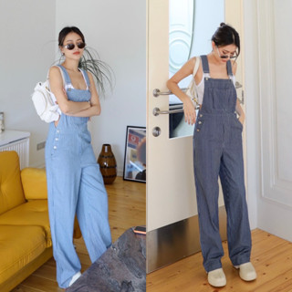 📌ลด 20% ใส่โค้ด L299HIT Simplestyle.byd Overalls Stripped ชุดเอี๊ยมลายทาง