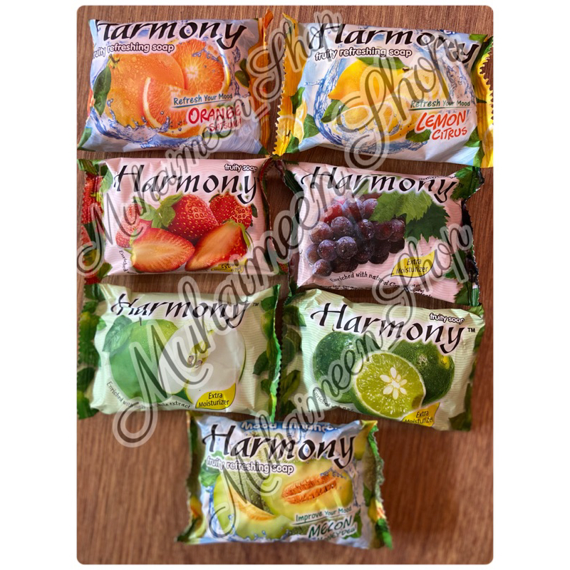 Harmony ฮาร์โมนี่ สบู่ผลไม้ กลิ่นต่างๆ🍊🍇🍓🍋🍏 หอมๆ #Harmony fruity soap