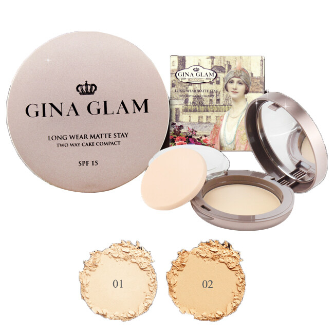 G40 Gina Glam Long Wear Matte Stay Cake Compact SPF15 แป้งผสมรองพื้นจีน่าแกลม ขนาด 11g ราคา ถูกที่สุด ดีลบีเคเค แกลเลอรีภาพที่ 3