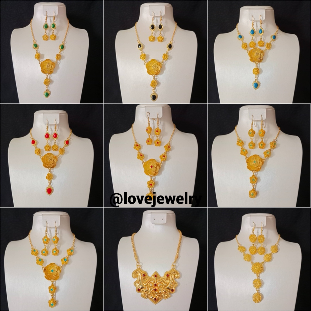 เครื่องประดับตกแต่งชุดพื้นเมืองล้านนาต่างๆ สร้อยพร้อมต่างหู สินค้าพร้อมจัดส่งจากประเทศไทย