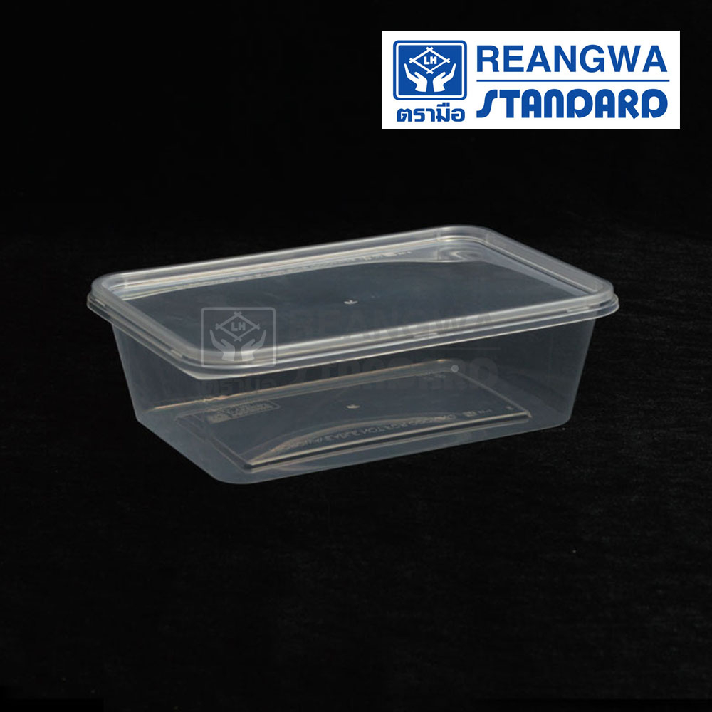 REANGWA STANDARD กล่อง TAKE AWAY สี่เหลี่ยม 650 ml.(แพ็ค25ใบ)- RW1491 สีใส