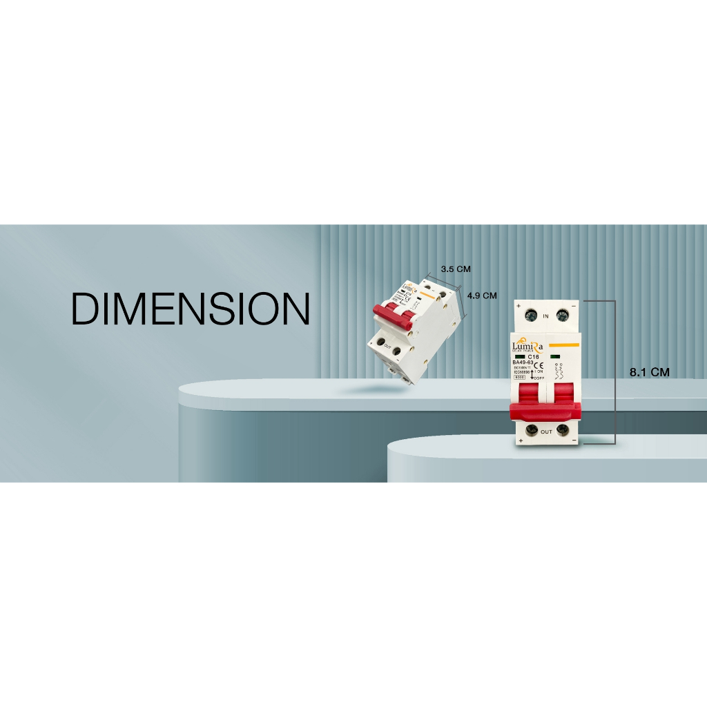 LUMIRA เบรกเกอร์ DC 1000V 2P MCB ขนาด16A/25A/32A/63A  ไฟฟ้ากระแสตรง Circuit breaker - รูปที่ 5