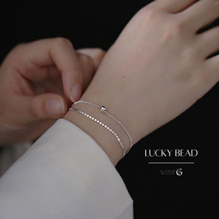 GLAMOR✨พร้อมส่ง กำไลเงินแท้ Lucky Bead สร้อยข้อมือเงินแท้ สร้อยข้อมือผู้หญิง กำไลแฟชั่น เลสข้อมือเงินแท้ กำไลสไตล์เกาหลี