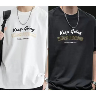 SOS เสื้อยืด Oversize คอตตอน100%  Keep going  ใส่สบาย ระบายอากาศดี มีติดตู้ไว้ไม่เสียเปล่า #keep