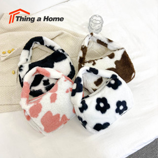 Thing a home  ✿ กระเป๋าแฟชั่นสะพายไหล่ ถือหรือคล้องแขน ทรงสวย ผ้าขนนุ่มน่ารัก สไตล์เกาหลี ✿