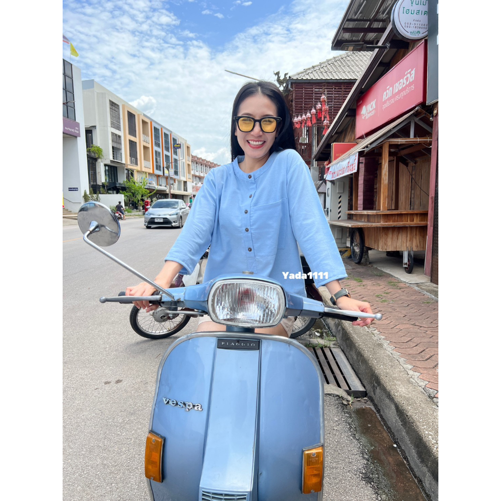เสื้อคอจีน แขนยาว มี 9 สี พร้อมส่ง