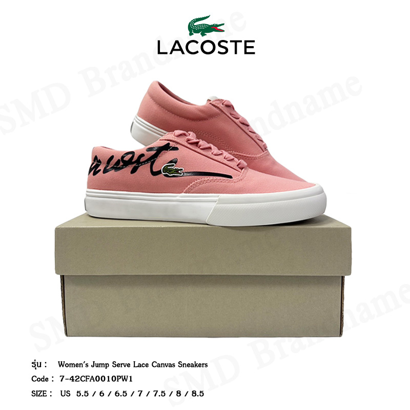 Lacoste รองเท้าผ้าใบ รุ่น Women's Jump Serve Lace Canvas Sneakers Code: 7-42CFA0010PW1