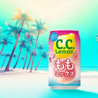 Suntory C.C.Lemon Peach Drinks - เครื่องดื่มอัดลมรสมะนาวและพีชสดชื่น 350ml