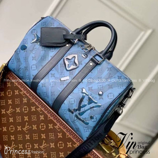 LV Keepall Bandoulière 35 Abyss Blue Monogram Aquagarden / LV Travel Bag  ใช้สลับของแท้ได้ ใช้งานต่างประเทศได้