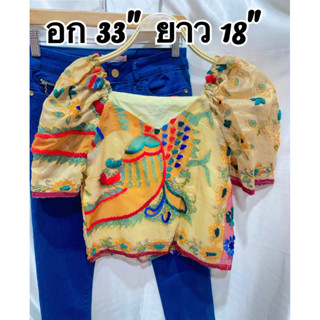 เสื้อผ้าใหม่อินเดียปักมือ เสื้อคอวี