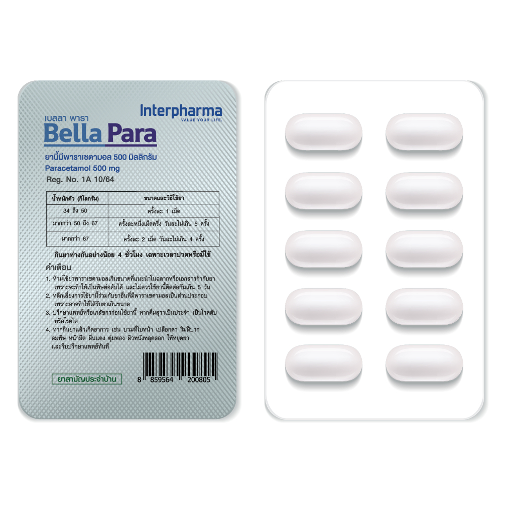 เบลลา พารา (Bella Para) ยาลดไข้ Acetaminophen/Paracetamol