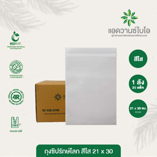 ถุงซิปรักษ์โลก สีใส 21x30 cm. 1 ลัง มี 20 แพ็ค