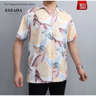 เสื้อเชิ๊ตฮาวายผ้าไหมญี่ปุ่น ใบไม้มงคลรวมสี ผ้าใส่สบาย ทรงสวย พร้อมส่ง