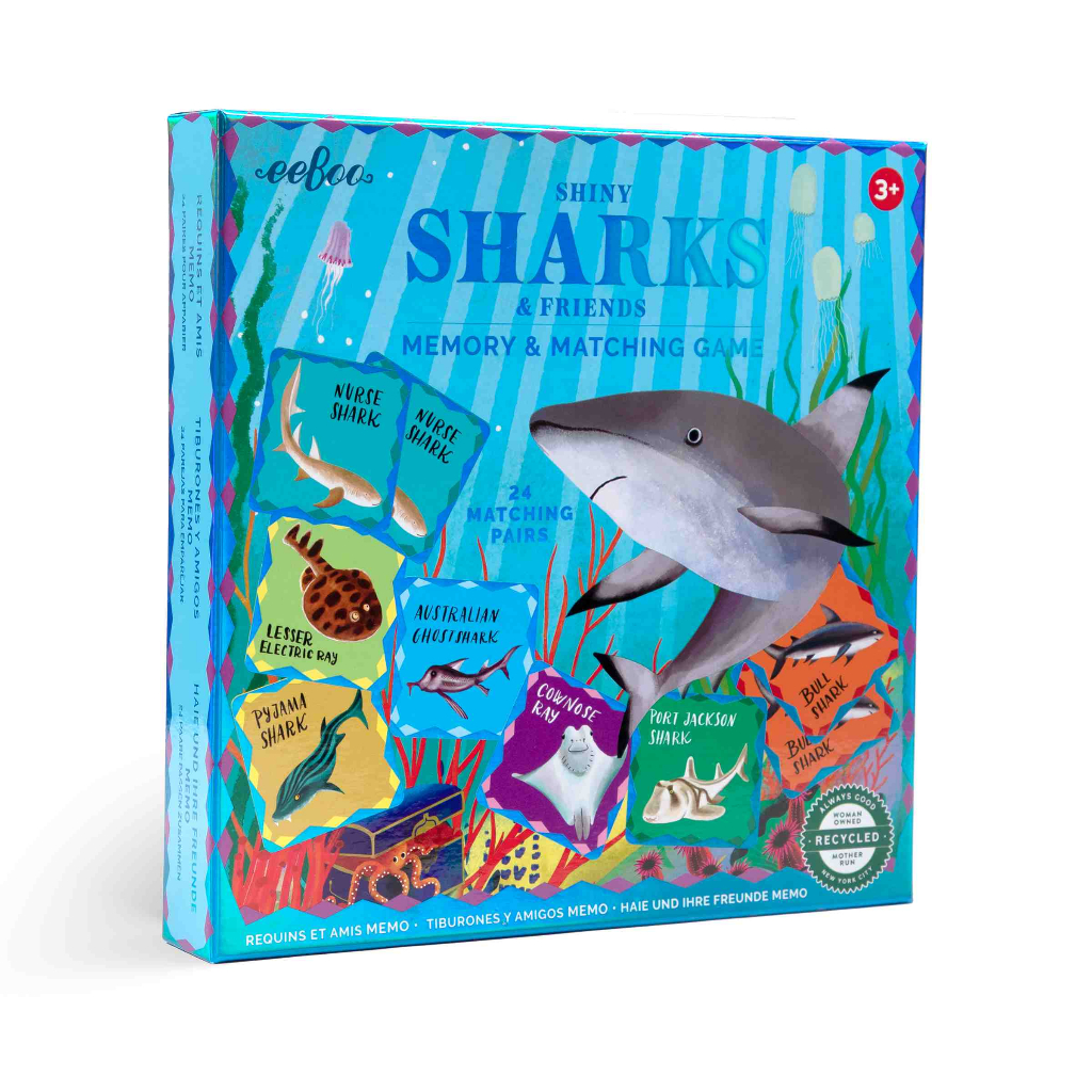 eeBoo Sharks & Friends Shiny Memory Matching