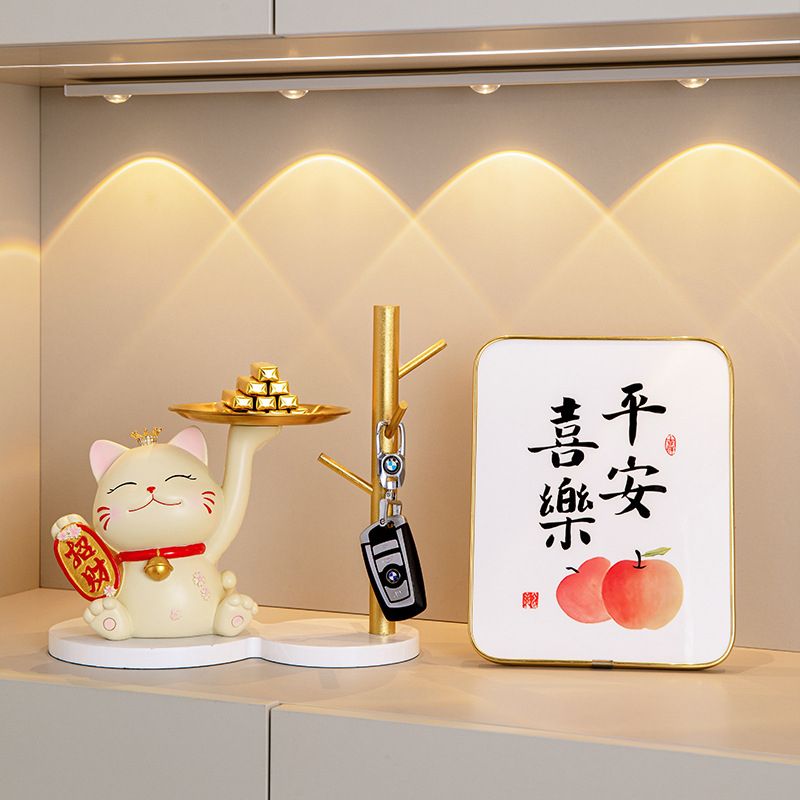 Specialthing ของตกแต่งบ้าน ตุ๊กตาแมวนำโชค แมวถือถาด ถาดเก็บกุญแจ/ของกินเล่น/เครื่องสำอาง - รูปที่ 2