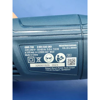 เครื่องเจียร์ไฟฟ้า ขนาดใบ 4นิ้ว กำลัง 710วัตต์ ยี่ห้อ BOSCH รุ่น GWS 700 (รับประกัน 1ปี)