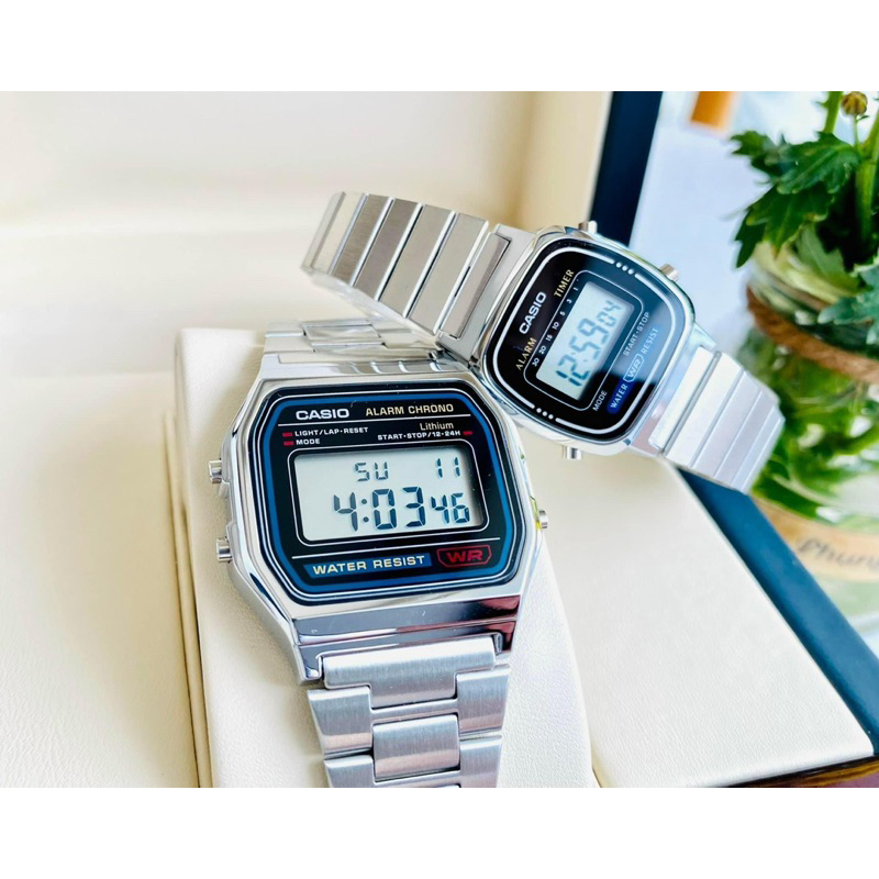 casioของแท้ดิจิตอลนาฬิกาแบบคู่ รุ่น A158WA/A168WA/LA670WA