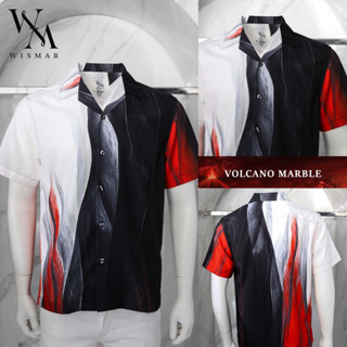 เสื้อเชิ้ตฮาวายแขนสั้นลายหินอ่อน: Hawaii Volcano Marble Shirt(Short-Sleeve)