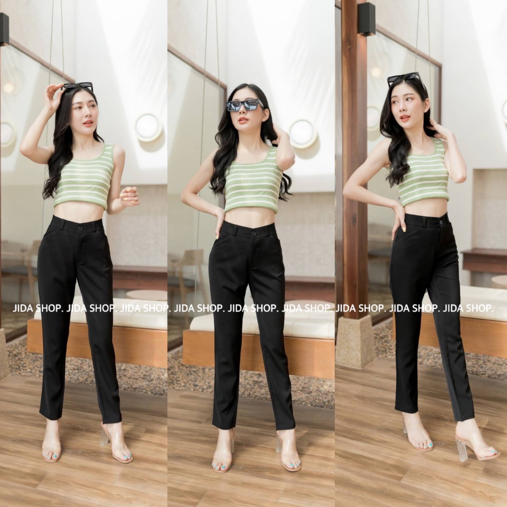 G04-กางเกงผ้าฮานาโกะ-ขาเดฟ-สินค้างานป้าย-ไซส์S-3XL