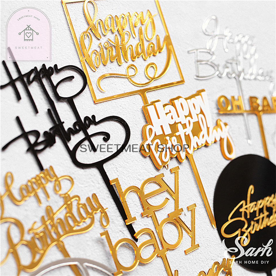 ป้ายHBD ป้ายอะคริลิค แต่งเค้ก - รูปที่ 3