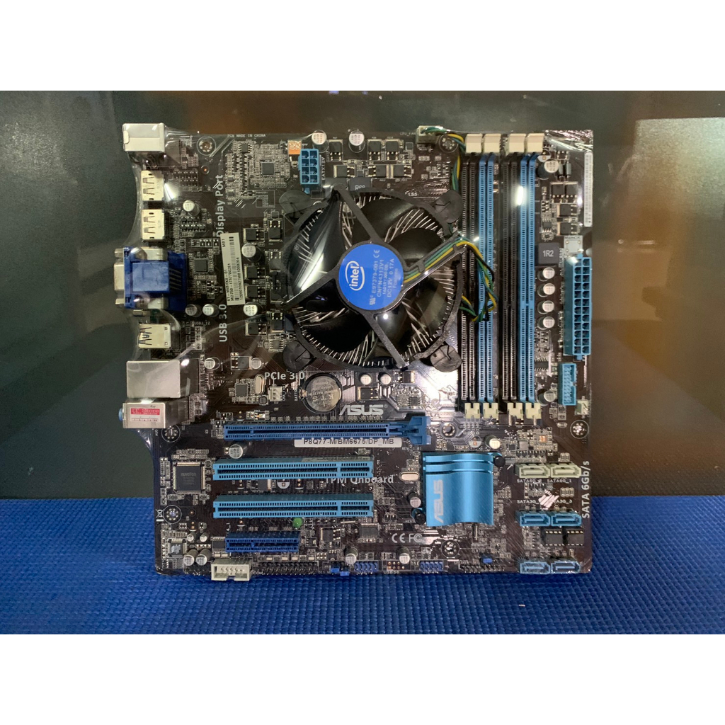 เมนบอร์ด ASUS P8Q77-M/BM6675/DP MB Socket 1155 CPU i7-3770 RAM DDR3 No.ฝาหลัง สวยๆพร้อมใช้งาน (ร้านค
