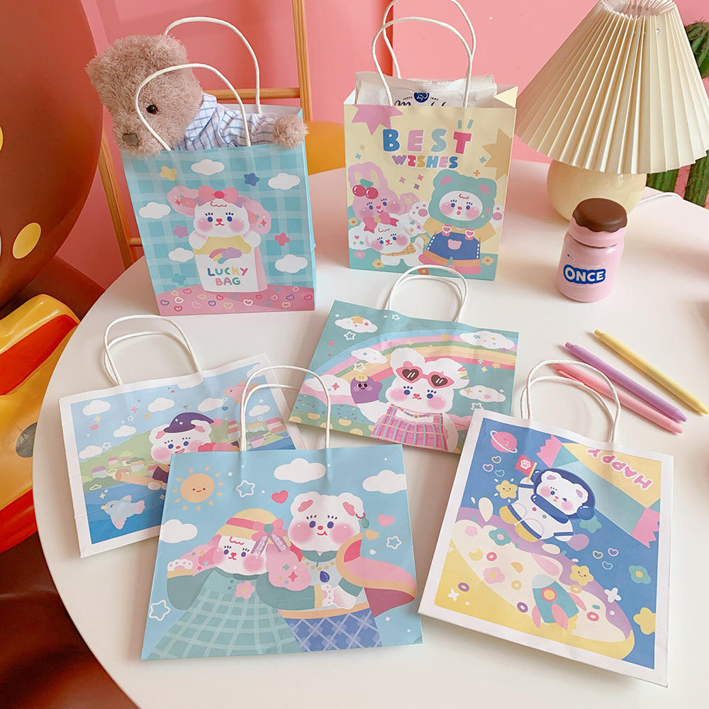 (พร้อมส่ง ) Milkjoy 𝗽𝗮𝗽𝗲𝗿 𝗯𝗮𝗴 ถุงกระดาษ ลายกระต่ายน่ารัก!