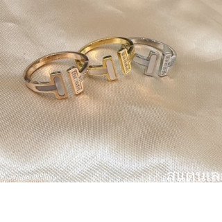 แหวนเพชร หัวT ไม่เต็มวง แหวนพร้อมส่ง สแตนเลส แหวนมุข งานหัวT แหวนเพชร